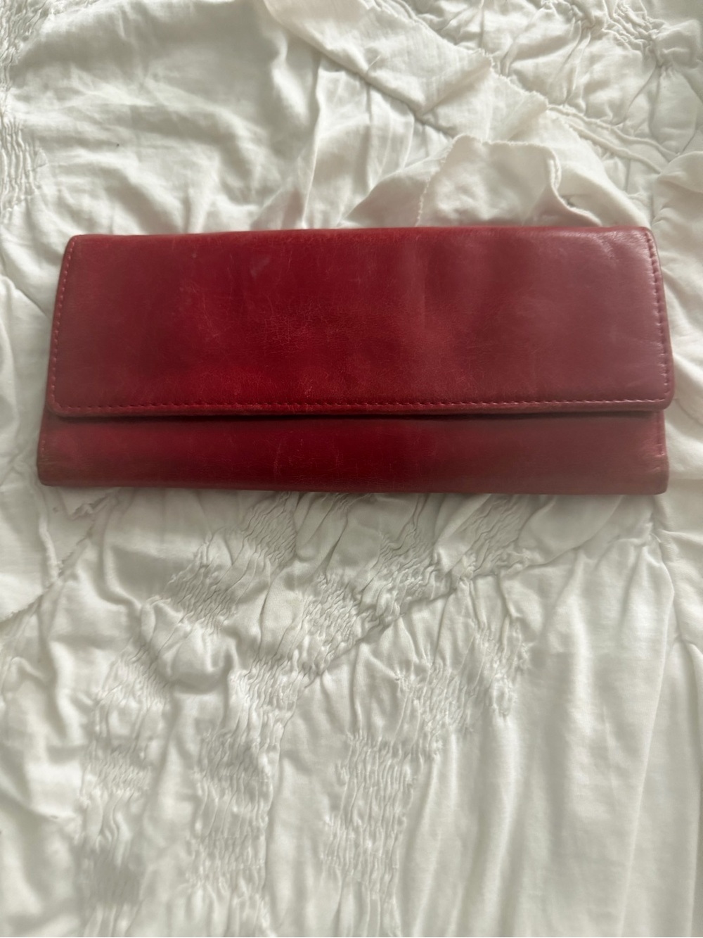 HOBO Classic Red Leather Wallet Clutch